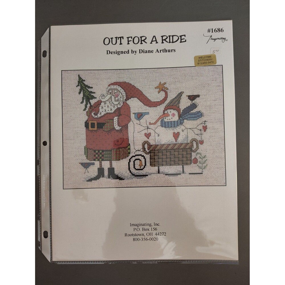 Imaginating Out For A Ride Cross Stitch Pattern Diane Arthurs Christmas Santa...